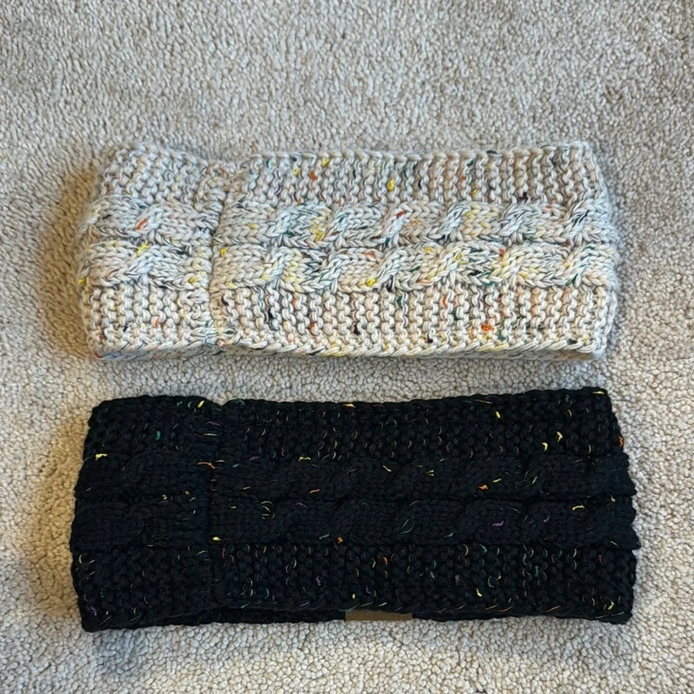 Loritta Knit Headbands - Black and Cream